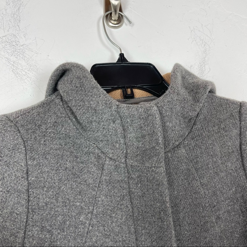 Zara Basic Jacket Coat Solid Gray‎ Zip Down Hoode… - image 6